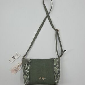Jessica Simpson Olive Crossbody Bag with Snakeskin Detail NWT